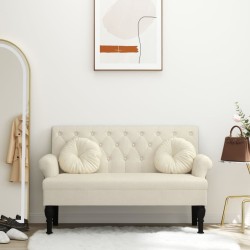 Banc avec dossier 120x62x75,5 cm lin 562286562286