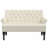 Banc avec dossier 120x62x75,5 cm lin 562286562286