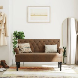 Banc avec dossier marron 120x62x75,5 cm similicuir daim 562287562287