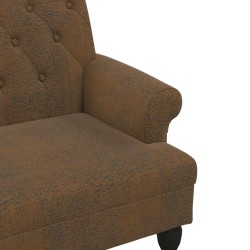 Banc avec dossier marron 120x62x75,5 cm similicuir daim 562287562287
