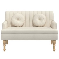 Banc avec coussins 113x64,5x75,5 cm lin 562288562288
