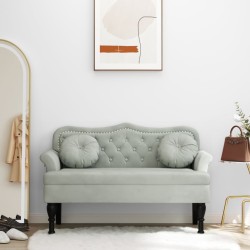 Banc avec coussins Gris clair 120,5 x 65 x 75 cm Velours 562289562289