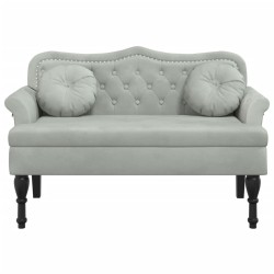 Banc avec coussins Gris clair 120,5 x 65 x 75 cm Velours 562289562289