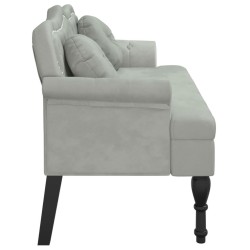 Banc avec coussins Gris clair 120,5 x 65 x 75 cm Velours 562289562289