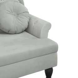 Banc avec coussins Gris clair 120,5 x 65 x 75 cm Velours 562289562289