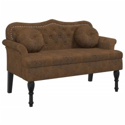 Banc avec coussins Marron 120,5 x 65 x 75 cm Similicuir 562291562291