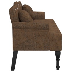 Banc avec coussins Marron 120,5 x 65 x 75 cm Similicuir 562291562291