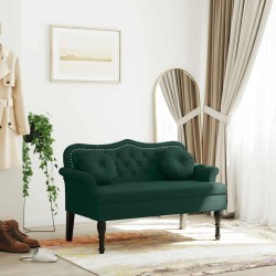 Banc avec coussins Vert foncé 120,5x65x75 cm Velours 562292562292