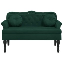 Banc avec coussins Vert foncé 120,5x65x75 cm Velours 562292562292