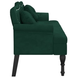 Banc avec coussins Vert foncé 120,5x65x75 cm Velours 562292562292
