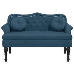 Banc avec coussins bleu 120,5x65x75 cm velours 562299562299