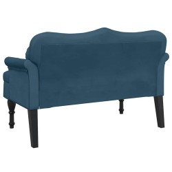 Banc avec coussins bleu 120,5x65x75 cm velours 562299562299