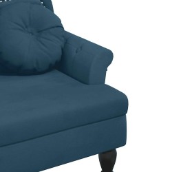 Banc avec coussins bleu 120,5x65x75 cm velours 562299562299