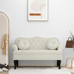 Banc avec coussins crème 120,5x65x75 cm velours 562304562304