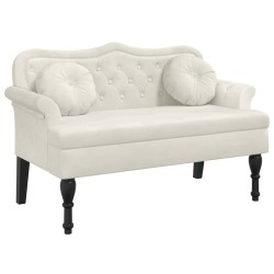 Banc avec coussins crème 120,5x65x75 cm velours 562304562304
