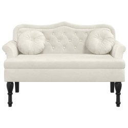 Banc avec coussins crème 120,5x65x75 cm velours 562304562304