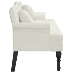 Banc avec coussins crème 120,5x65x75 cm velours 562304562304