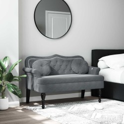 Banc avec coussins Gris foncé 120,5x65x75 cm Velours 562305562305