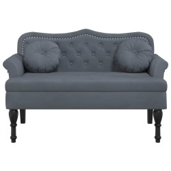 Banc avec coussins Gris foncé 120,5x65x75 cm Velours 562305562305