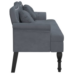 Banc avec coussins Gris foncé 120,5x65x75 cm Velours 562305562305