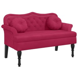 Banc avec coussins bordeaux 120,5x65x75 cm velours 562306562306