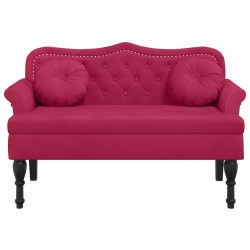 Banc avec coussins bordeaux 120,5x65x75 cm velours 562306562306