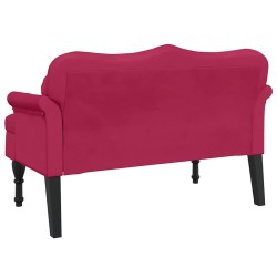 Banc avec coussins bordeaux 120,5x65x75 cm velours 562306562306