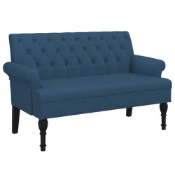 Banc avec dossier bleu 120x62x75,5 cm tissu 562313562313