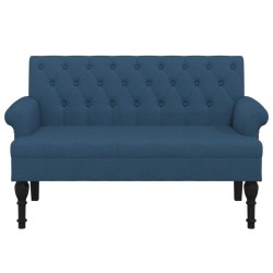 Banc avec dossier bleu 120x62x75,5 cm tissu 562313562313