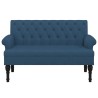 Banc avec dossier bleu 120x62x75,5 cm tissu 562313562313