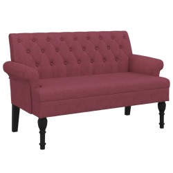 Banc avec dossier rouge bordeaux 120x62x75,5 cm tissu 562314562314