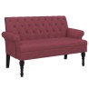 Banc avec dossier rouge bordeaux 120x62x75,5 cm tissu 562314562314
