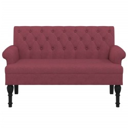 Banc avec dossier rouge bordeaux 120x62x75,5 cm tissu 562314562314