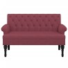 Banc avec dossier rouge bordeaux 120x62x75,5 cm tissu 562314562314