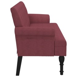 Banc avec dossier rouge bordeaux 120x62x75,5 cm tissu 562314562314