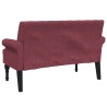 Banc avec dossier rouge bordeaux 120x62x75,5 cm tissu 562314562314