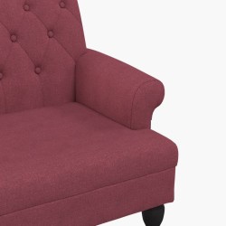 Banc avec dossier rouge bordeaux 120x62x75,5 cm tissu 562314562314