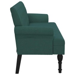 Banc avec dossier vert foncé 120x62x75,5 cm tissu 562315562315