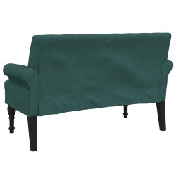 Banc avec dossier vert foncé 120x62x75,5 cm tissu 562315562315