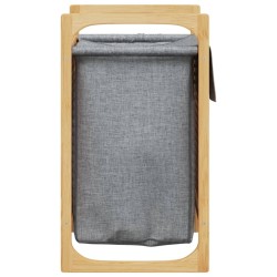 Panier à linge avec sac gris 32x30x36,5 cm bambou 562325562325