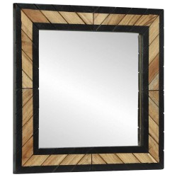 Miroir mural Noir et Marron 50 x 2 x 50 cm Bois d'Acacia Massif 562330562330