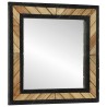 Miroir mural Noir et Marron 50 x 2 x 50 cm Bois d'Acacia Massif 562330562330