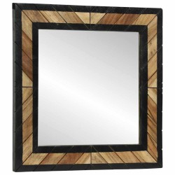 Miroir mural Noir et Marron 50 x 2 x 50 cm Bois d'Acacia Massif 562330562330