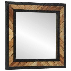 Miroir mural Noir et Marron 50 x 2 x 50 cm Bois d'Acacia Massif 562330562330
