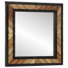 Miroir mural Noir et Marron 50 x 2 x 50 cm Bois d'Acacia Massif 562330562330