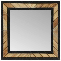 Miroir mural Noir et Marron 50 x 2 x 50 cm Bois d'Acacia Massif 562330562330