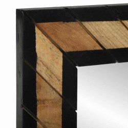 Miroir mural Noir et Marron 50 x 2 x 50 cm Bois d'Acacia Massif 562330562330