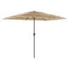 Parasol de jardin avec LED et mât en acier marron 300x200x250cm 562375562375