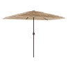 Parasol de jardin avec LED et mât en acier marron 300x200x250cm 562375562375