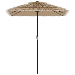 Parasol de jardin avec LED et mât en acier marron 300x200x250cm 562375562375